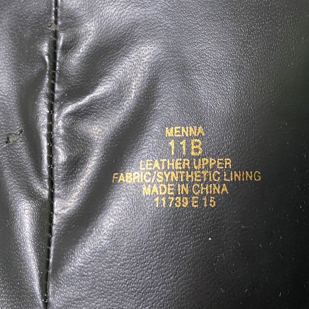 Lauren Ralph Lauren Menna Black Brown Tall Leather Riding Boots Chain Accent 11B - Picture 8 of 12